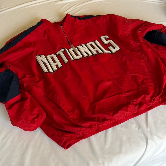 Majestic Authentic Collection Washington Nationals long sleeve pullover nylon - Picture 1 of 5